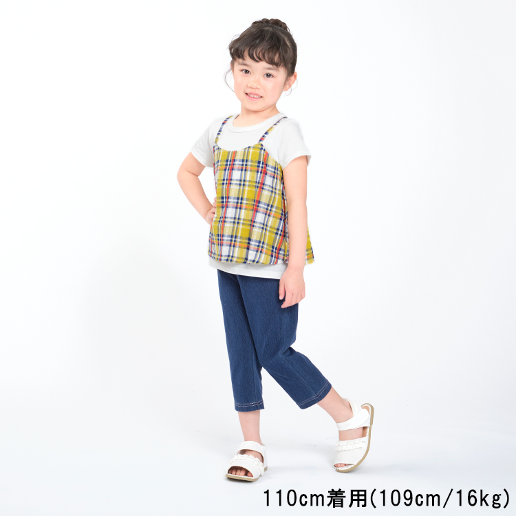【子供服】 moujonjon (ムージョンジョン) マドラスチェックレイヤード風半袖Tシャツ 80cm〜140cm M42803｜marutaka-iryo｜09