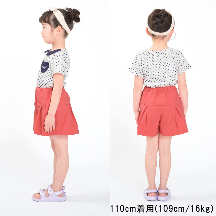 【子供服】 moujonjon (ムージョンジョン) ハートポケット衿付きドット柄Tシャツ 80cm〜140cm M42807｜marutaka-iryo｜11