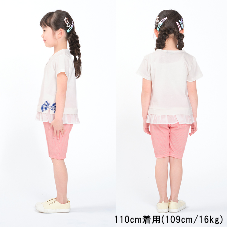 【子供服】 moujonjon (ムージョンジョン) リボン付きフリルTシャツ 80cm〜140cm M42809｜marutaka-iryo｜10