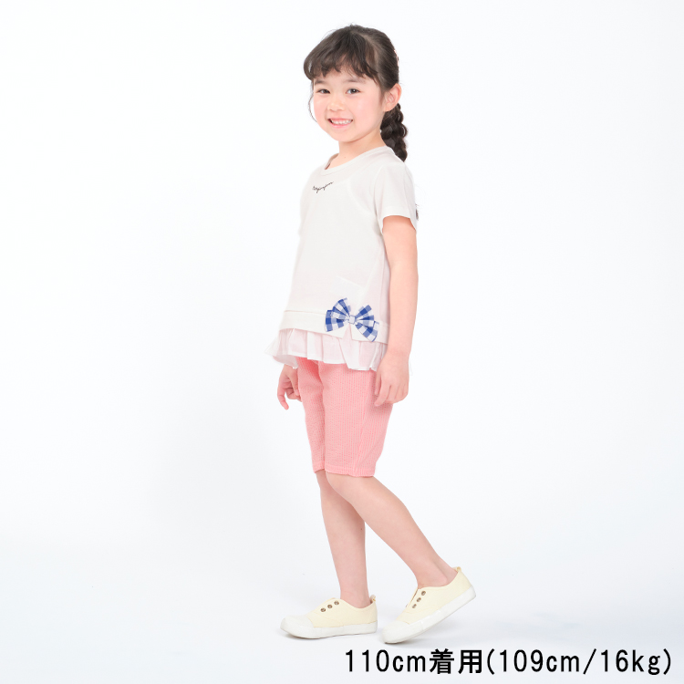 【子供服】 moujonjon (ムージョンジョン) リボン付きフリルTシャツ 80cm〜140cm M42809｜marutaka-iryo｜09