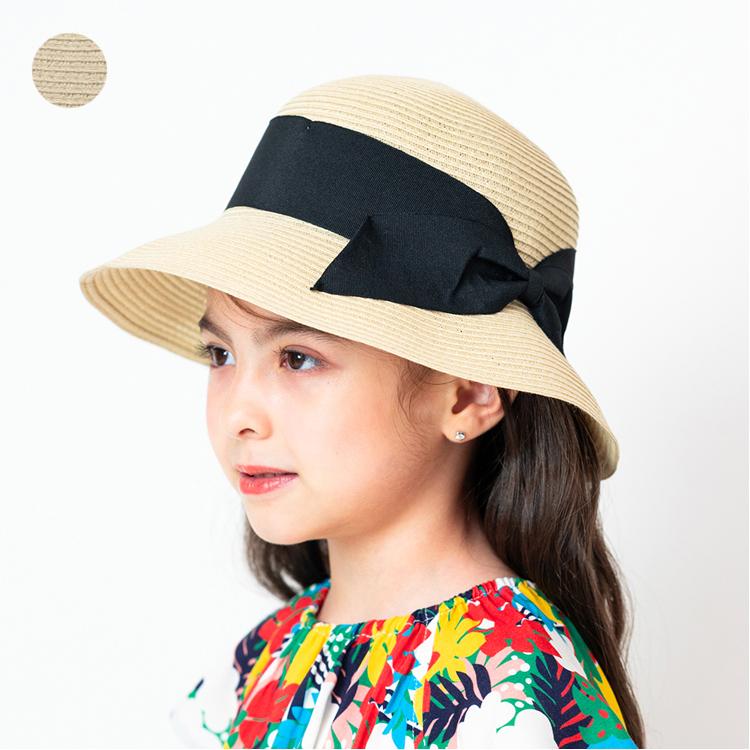 【子供服】 moujonjon (ムージョンジョン) リボン付き洗えるたためるハット・帽子 52cm〜56cm M43400｜marutaka-iryo