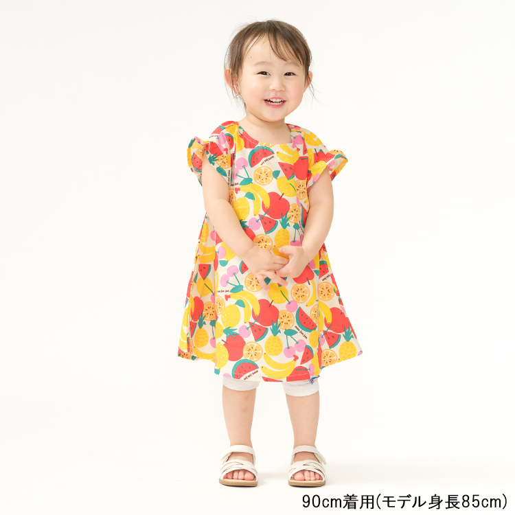 再値下げ 25夏SALE40%OFF価格moujonjon (ムージョンジョン) フルーツ総柄フリル袖ワンピース M44360 | moujonjon | 10