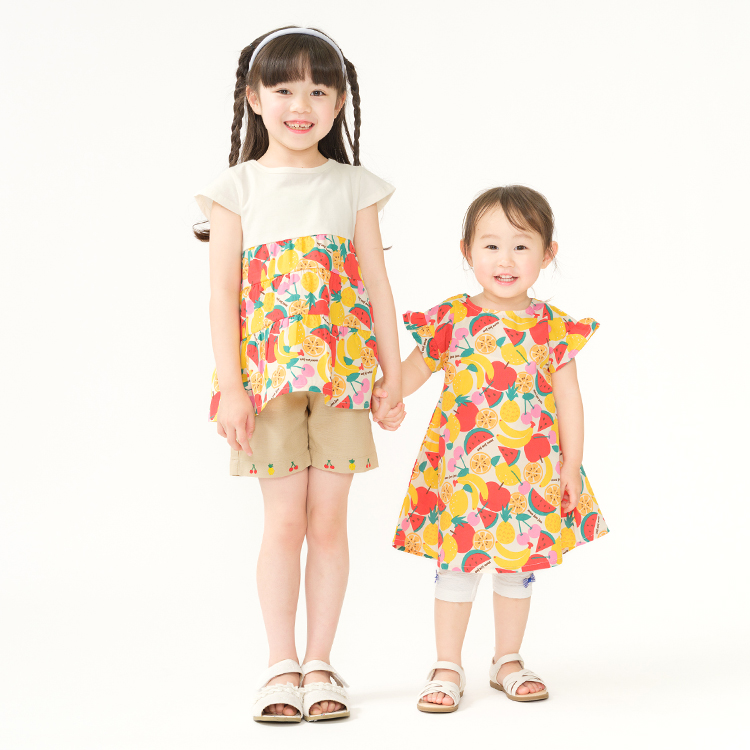 再値下げ 25夏SALE40%OFF価格moujonjon (ムージョンジョン) フルーツ総柄フリル袖ワンピース M44360 | moujonjon | 12