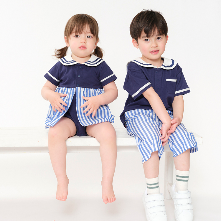 Semonオケージョンロンパース・ブルマセット 80cm moujonjon（ムージョンジョン） 再値下げ 25夏SALE50%OFF価格 セーラー