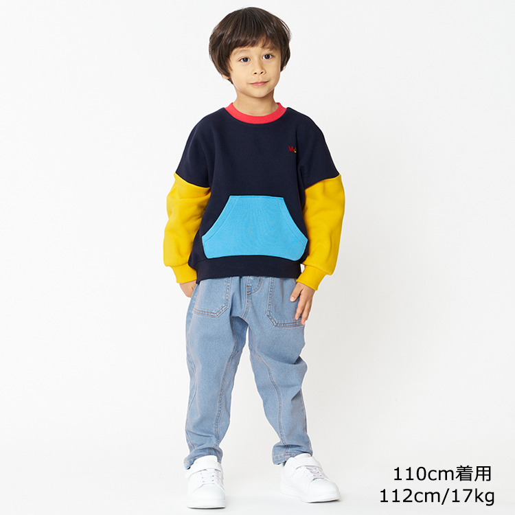 【子供服】 moujonjon (ムージョンジョン) ストレート・テーパードデニム長パンツ・長ズボン 90cm 100cm 110cm 120cm  130cm 140cm キッズ 男の子 M51000