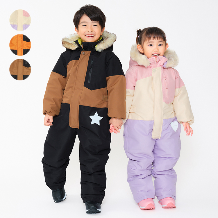 新品】moujonjon 切替配色 スノーコンビ スキーウェア 100