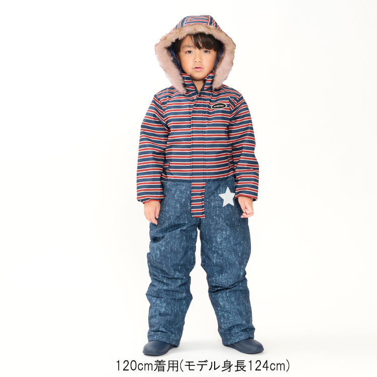 moujonjon（ムージョンジョン） 子供服 ボーダー切替スノーコンビ