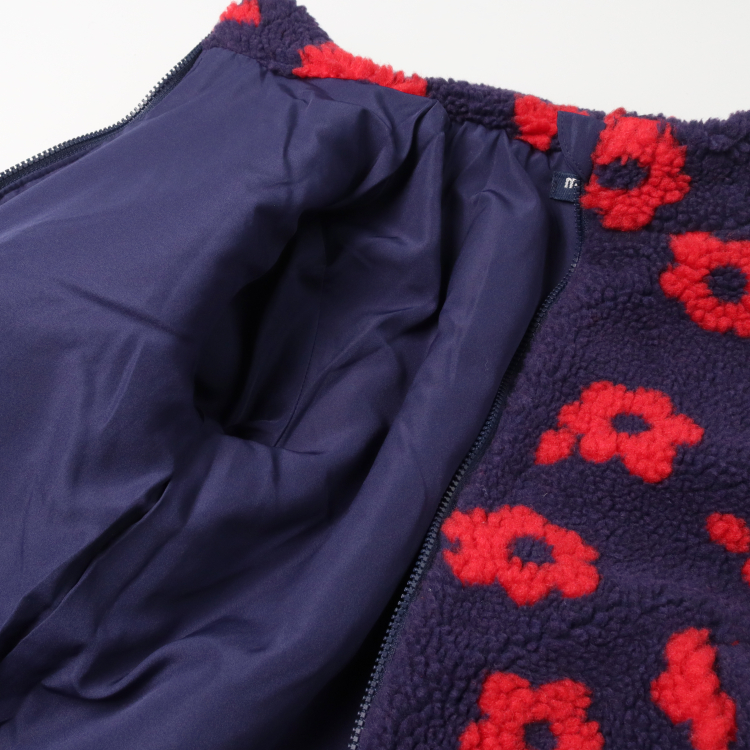 moujonjon（ムージョンジョン） 子供服 花柄ボアジャガードジャケット