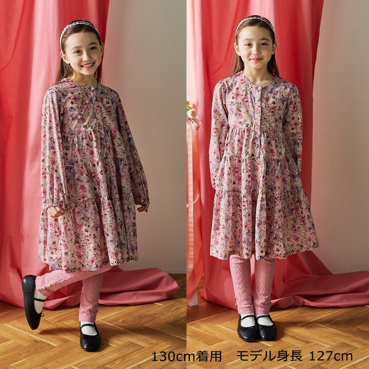 アルベロベロ　ブタさんお花　チュニックワンピース【最終価格】 Crescent 再値下げ 25春SALE40%OFF価格子供服 (クレセント) 花柄