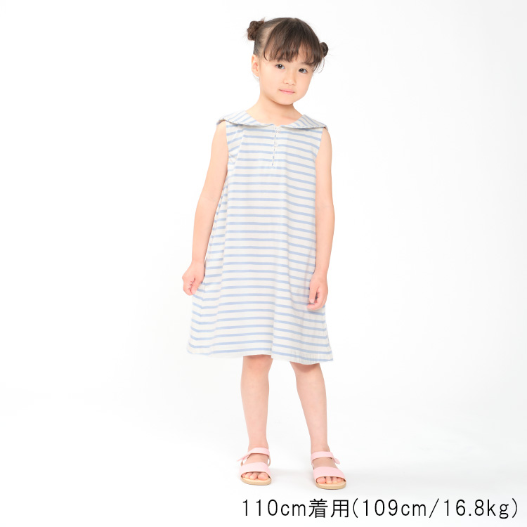 【24夏SALE20%OFF価格】 crescent (クレセント) 後ろリボンボーダーワンピース 80cm〜130cm N42330｜marutaka-iryo｜11