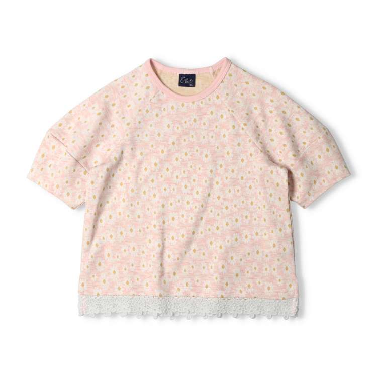 【子供服】 crescent (クレセント) 花柄ジャガードランタンスリーブ半袖Tシャツ 80cm〜130cm N42805｜marutaka-iryo｜02