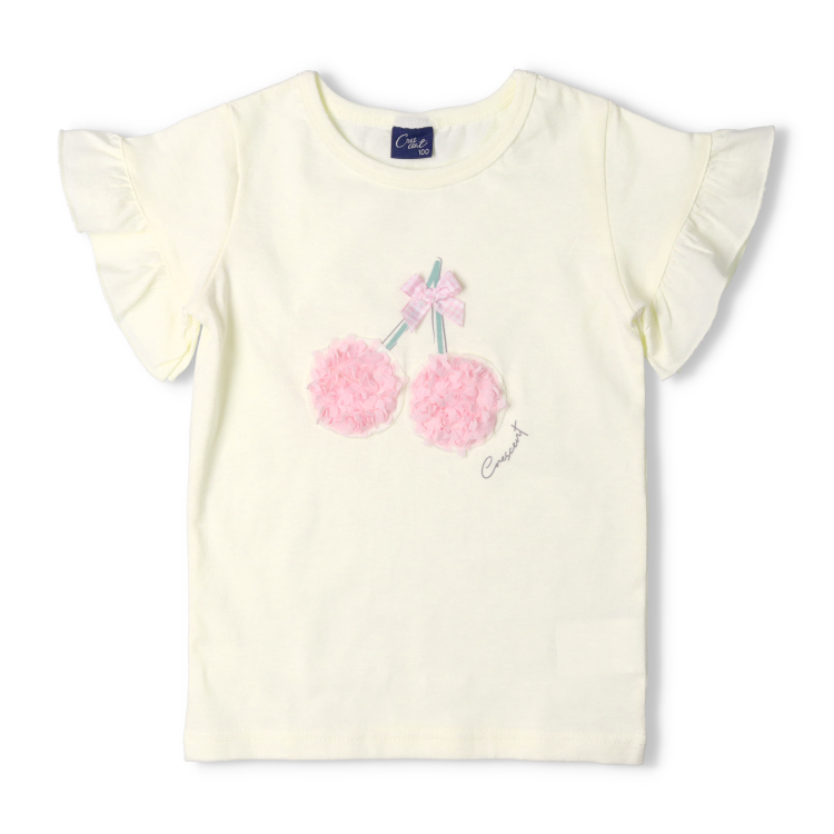 再値下げ 25夏SALE50%OFF価格 crescent (クレセント) シフォン刺繍フルーツ半袖Ｔシャツ N44894 | moujonjon | 01