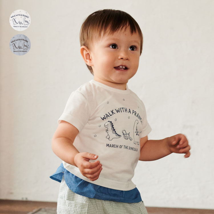 【再値下げ】【23夏セール30%OFF価格】 kid´s zoo (キッズズー) 恐竜プリント半袖Ｔシャツ ベビー 男の子 ギフト 出産祝い W30801