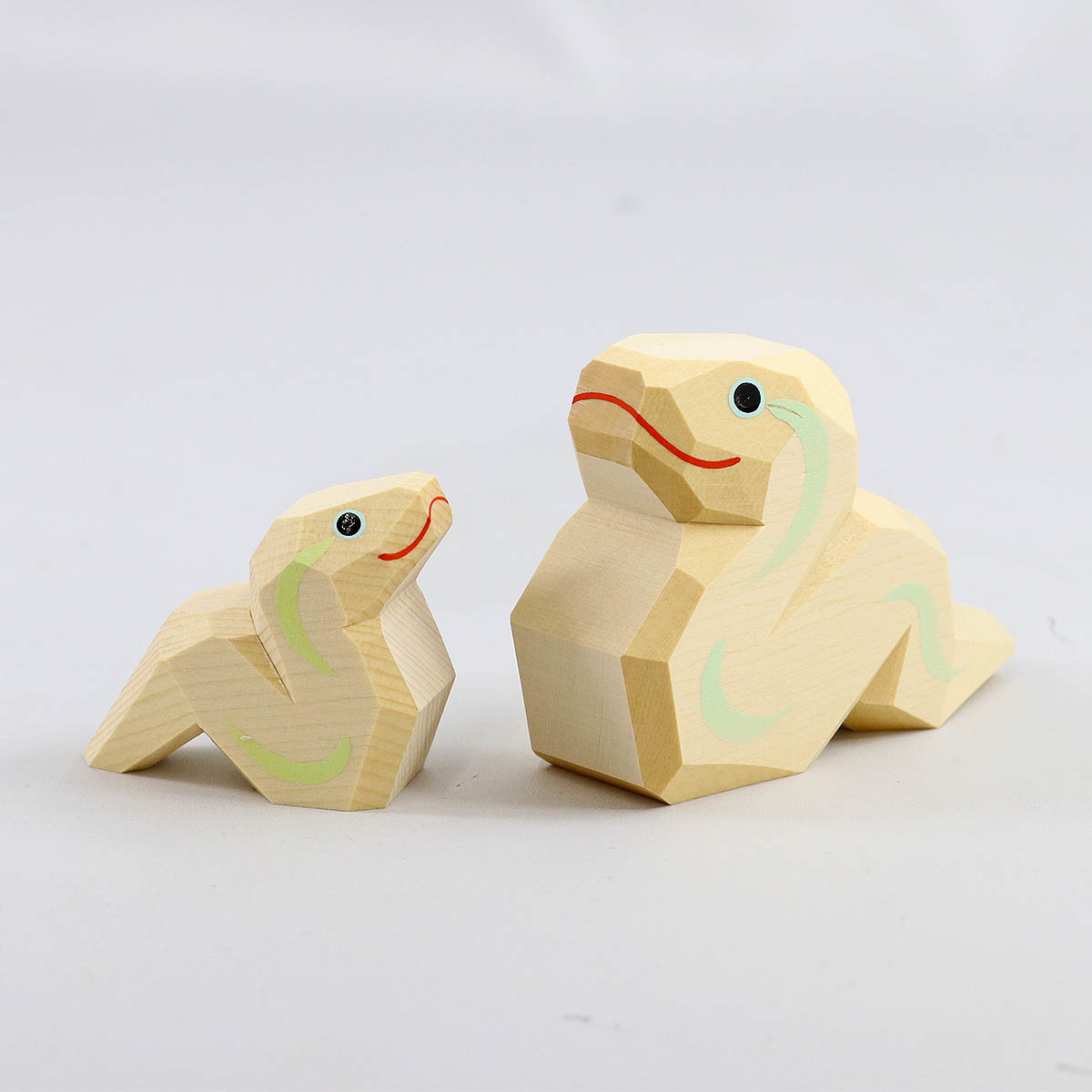 干支置物 久月 南雲工房 伊予一刀彫 母さんと一緒 巳 2025年 令和7年