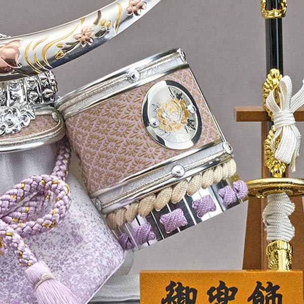 五月人形 藤翁 兜ケース飾り 六角青葉 伊達政宗 兜飾り 白木 木目 六角 ホワイトオーク 紫ボカシ アクリルケース ケース入り コンパクト おしゃれ 兜