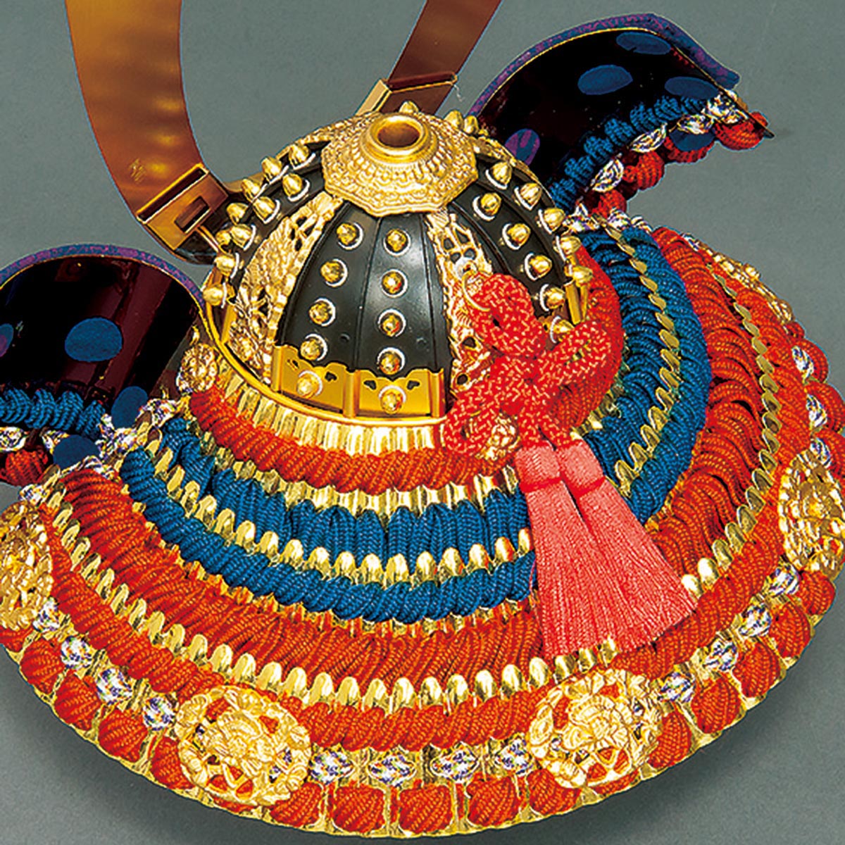 五月人形 平安豊久 兜飾り 12号 武久寛宗作 本金濃朱赤中縹 正絹糸縅