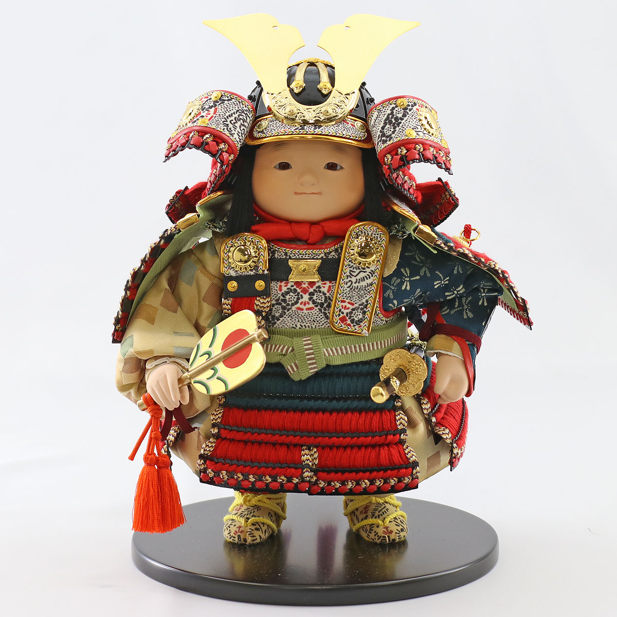 五月人形 幸一光 子供大将飾り 新 （あらた） 鎧着 江戸唐紙屏風 鯉幟 平飾り コンパクト おしゃれ_4