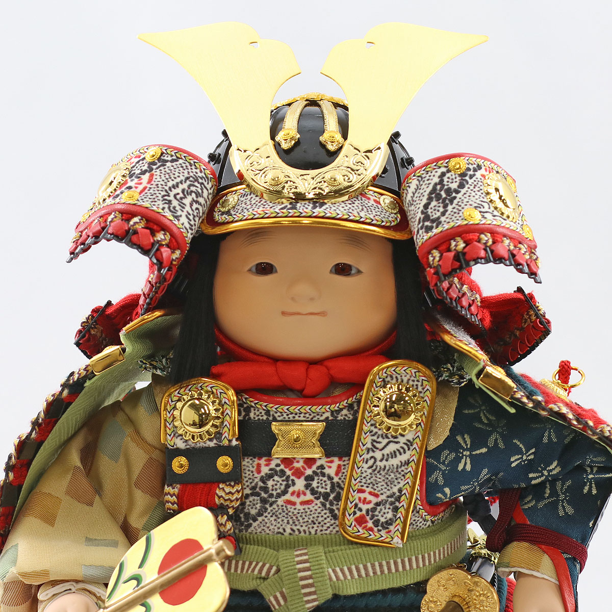 五月人形 幸一光 子供大将飾り 新 （あらた） 鎧着 江戸唐紙屏風 鯉幟