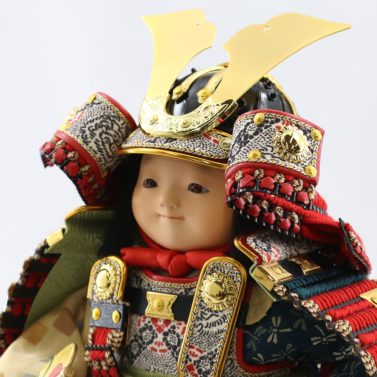 五月人形 幸一光 子供大将飾り 新 （あらた） 鎧着 江戸唐紙屏風 鯉幟 平飾り コンパクト おしゃれ_8