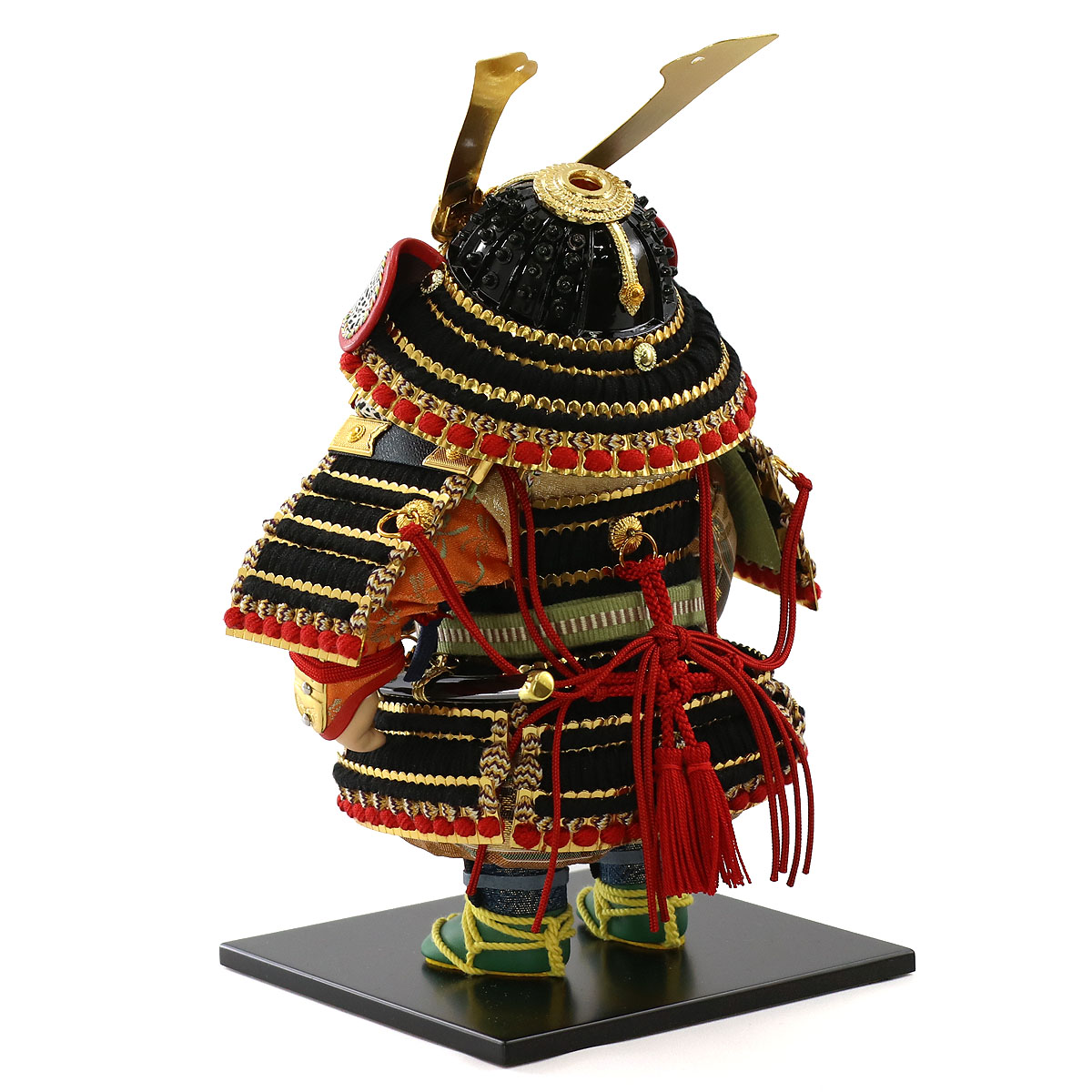 五月人形 幸一光 子供大将ケース飾り 玄（げん） 金小札黒糸威 鯉幟 二引き柄 白木 木目 アクリルケース ケース入り コンパクト おしゃれ