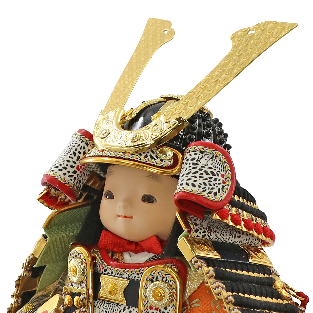五月人形 幸一光 子供大将ケース飾り 玄（げん） 金小札黒糸威 鯉幟 二引き柄 白木 木目 アクリルケース ケース入り コンパクト おしゃれ