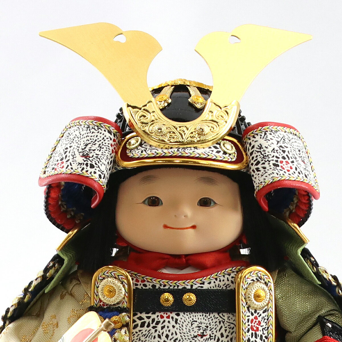 五月人形 幸一光 子供大将飾り 星丸（ほしまる） 黒小札青糸威 黒艶消塗台 二曲江戸唐紙屏風 鯉幟セット コンパクト おしゃれ_7