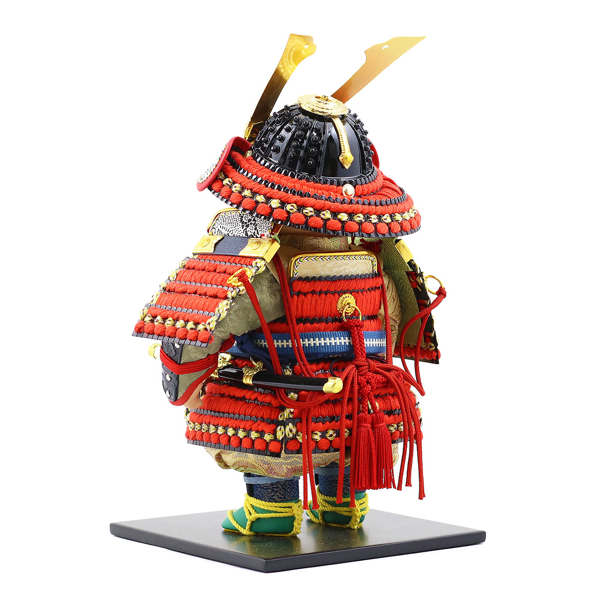 五月人形 幸一光 子供大将ケース飾り 愛（いと） 黒小札赤糸威 鯉幟 二引き柄 白木 木目 アクリルケース ケース入り コンパクト おしゃれ