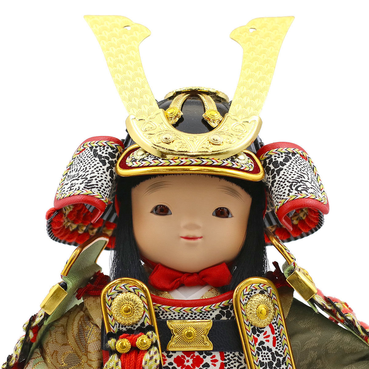 五月人形 幸一光 子供大将ケース飾り 愛（いと） 黒小札赤糸威 鯉幟 二引き柄 白木 木目 アクリルケース ケース入り コンパクト おしゃれ