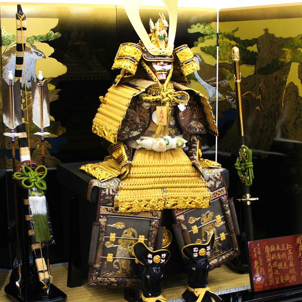 久月 五月人形 鎧飾り 12号 久月作 彫金仁王大鎧 高床台飾り 正絹 緋縅