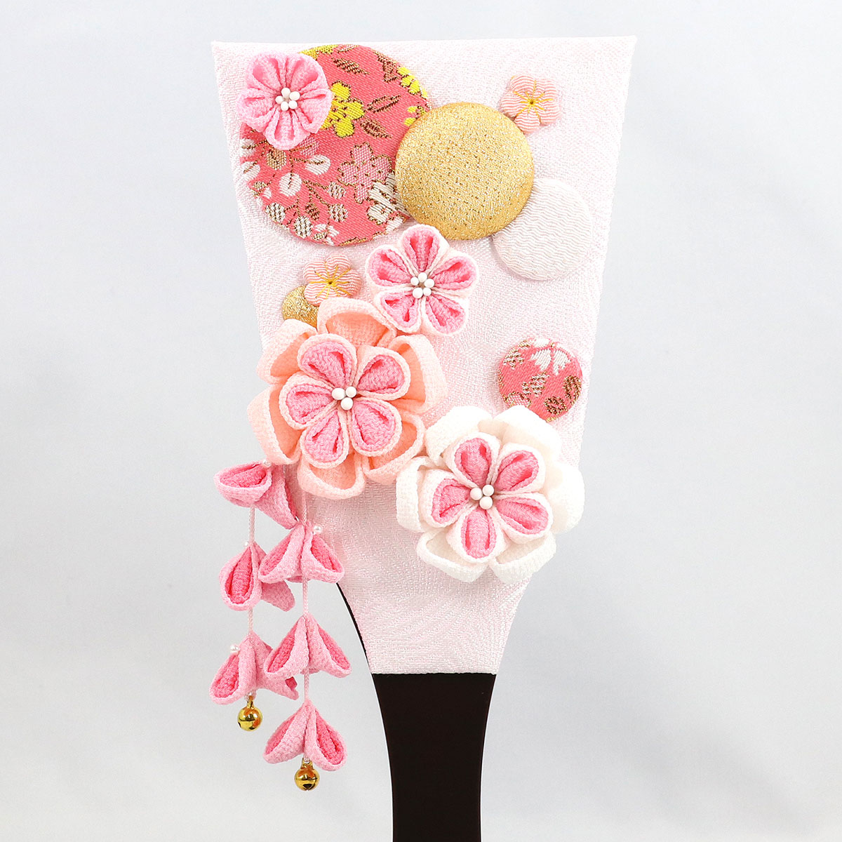 羽子板 お祝い 初正月 つまみ細工 ピンク 花満開桜橘几帳 敷き布セット