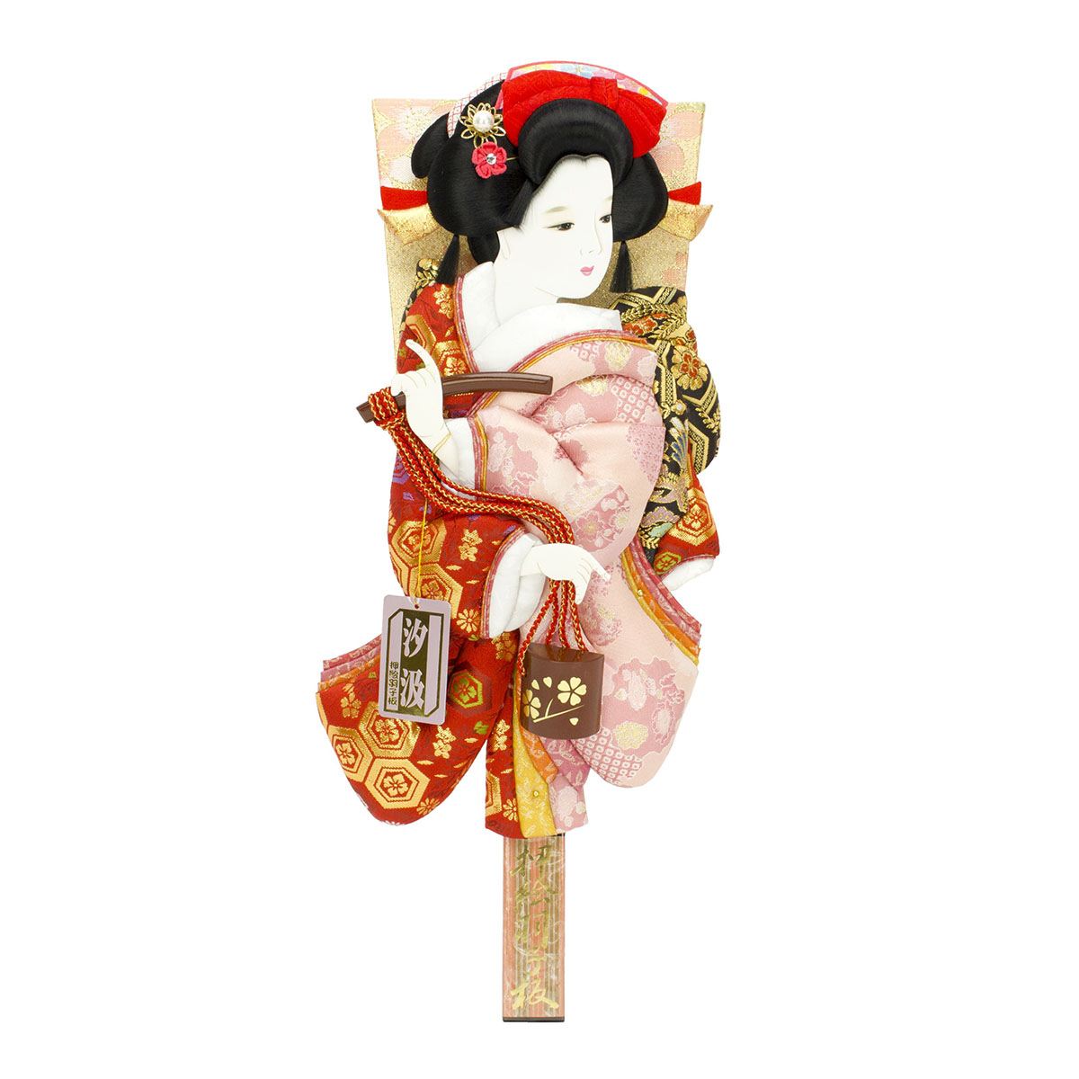 羽子板 お祝い 初正月 15号 花小町振袖 汐汲 金襴押絵羽子板 ミニ