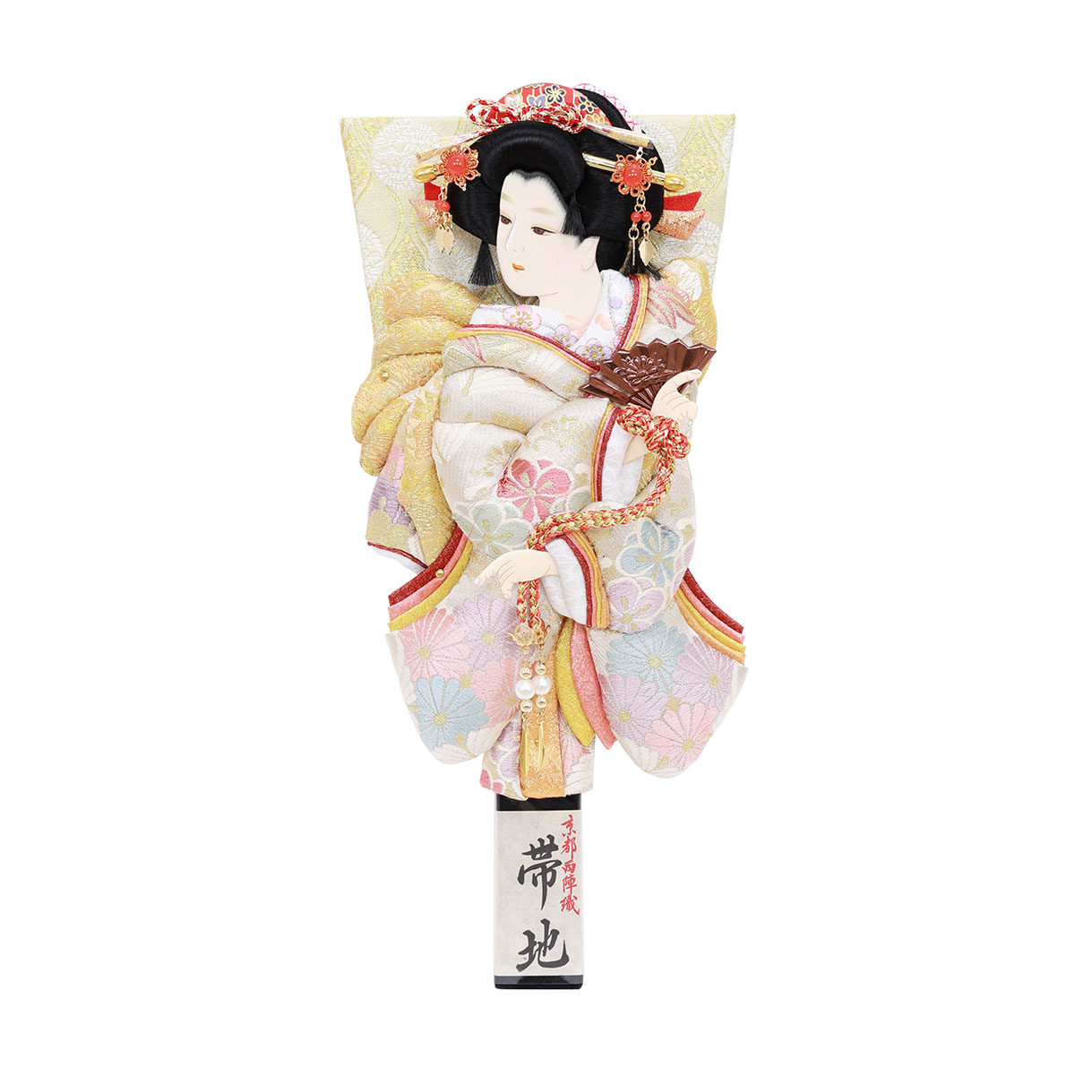 羽根つき 祝賀会 初正月 10号 帯地澪 道成寺 京都西陣織正絹帯地 押絵羽根つき ミニ パウダーコンパクト ベビー、キッズ、マタニティ-記念、行事用品-雛人形