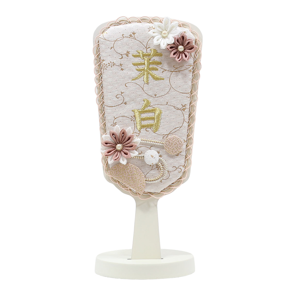 羽子板 お祝い 初正月 刺しゅう お名前入り 正絹 ローズエトワール