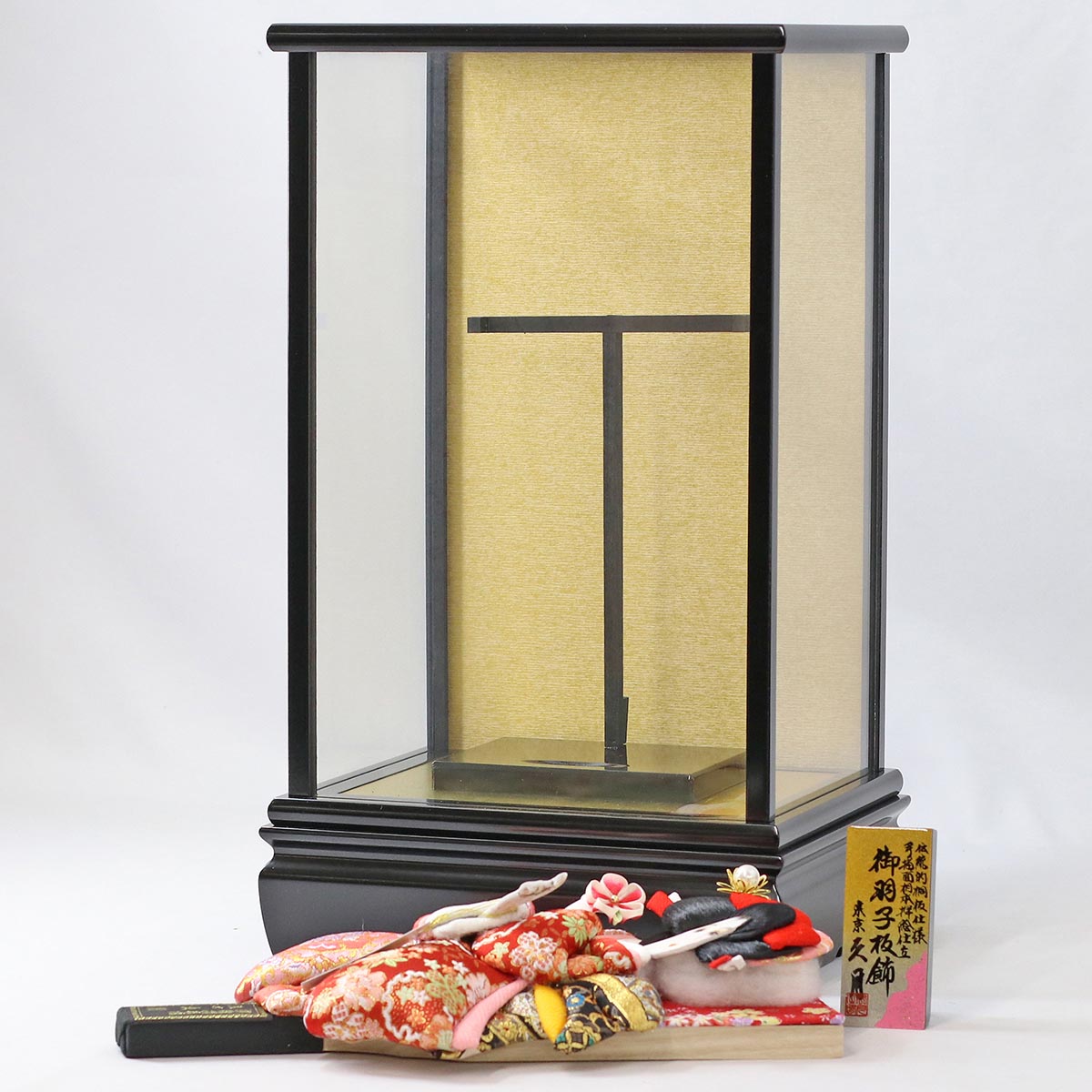 羽子板　振袖金蘭　アクリルケース９号・サイズ間口約２５×奥行約１９×高約３７㎝ 羽子板 振袖金蘭 アクリルケース9号・サイズ間口約25×奥行約19×