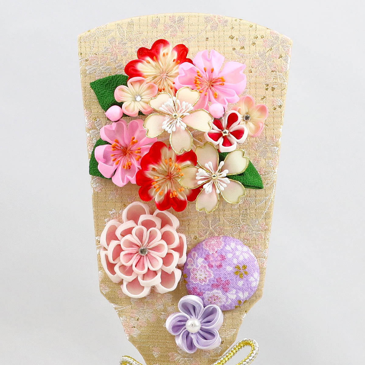羽子板 お祝い 初正月 久月 つまみ細工 金紫...の詳細画像5