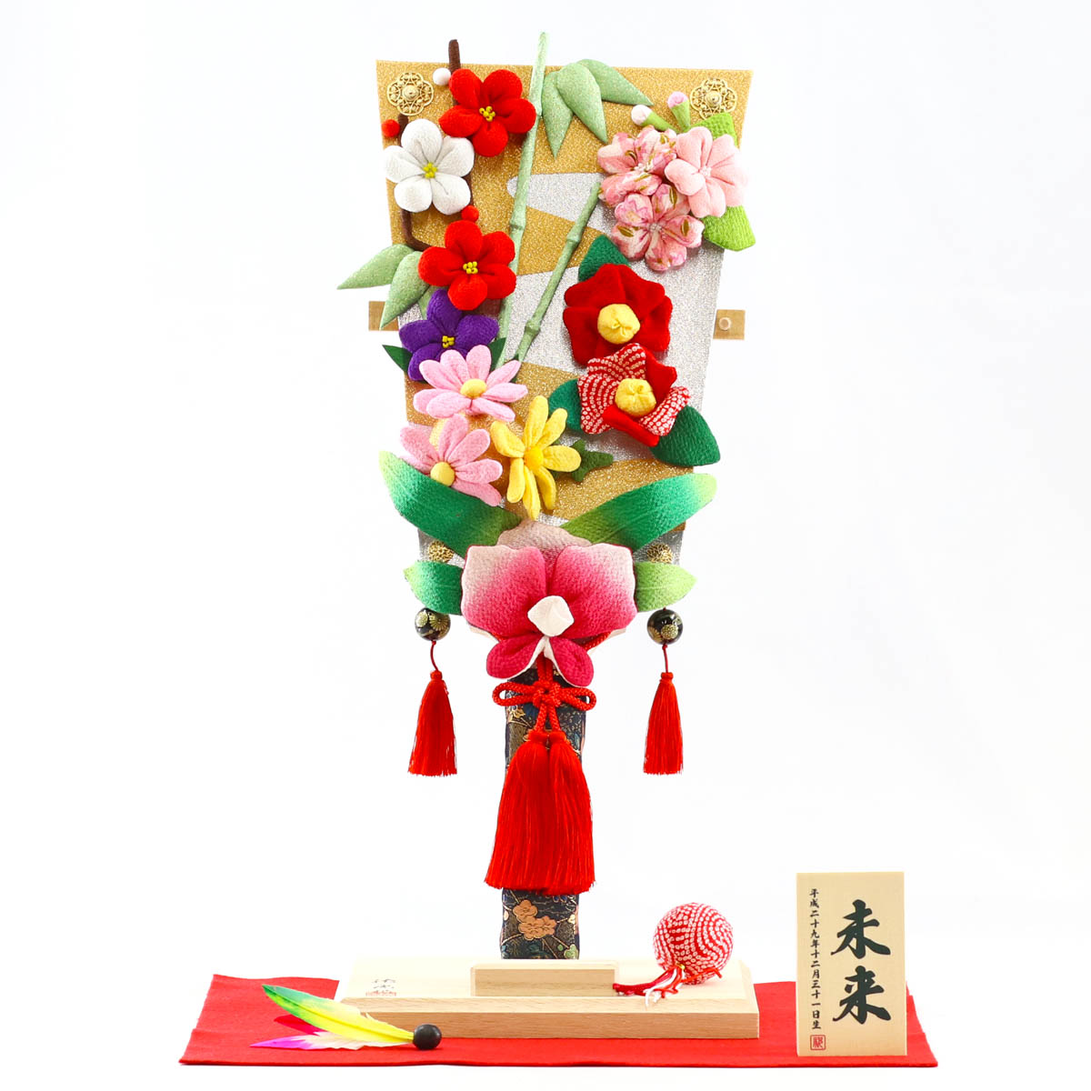 伝統的 羽子板 飾り羽子板 23号70センチ 台 羽根5個付き 羽子板