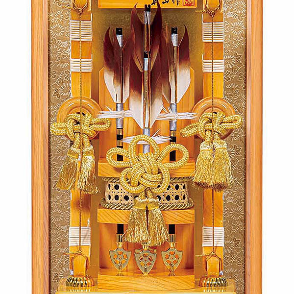 平安豊久 破魔弓 コンパクト ミニ 13号 勇 ゆう 木目 天竜檜 ガラス