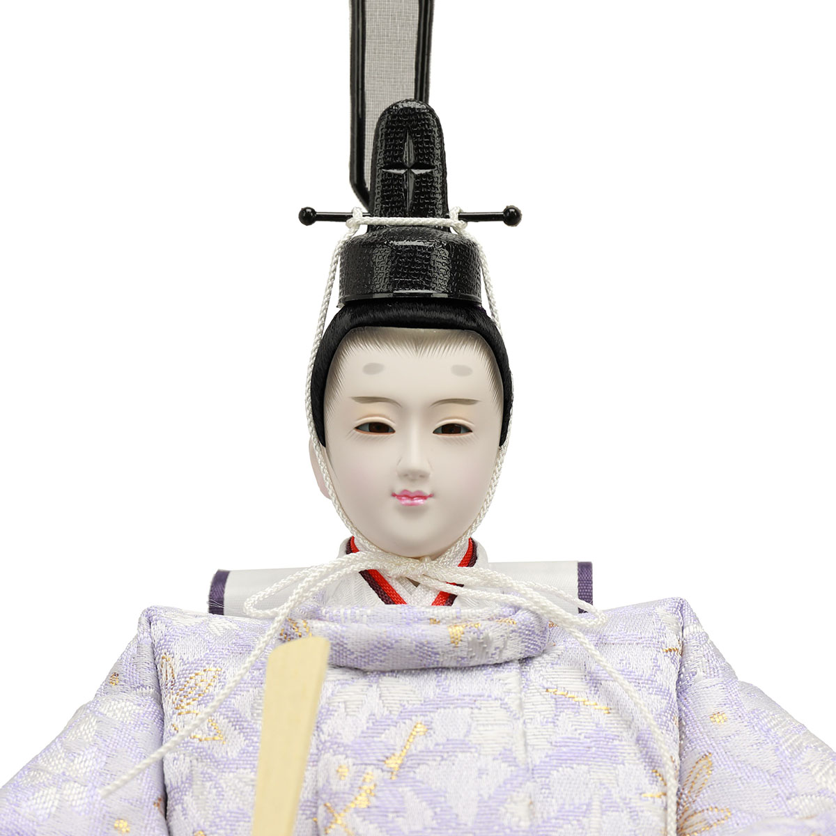 雛人形 親王飾り 雅泉作 衣裳着 芥子親王 三曲 リボン桜屏風 塗桐ワインボカシ飾り台 平飾り_4