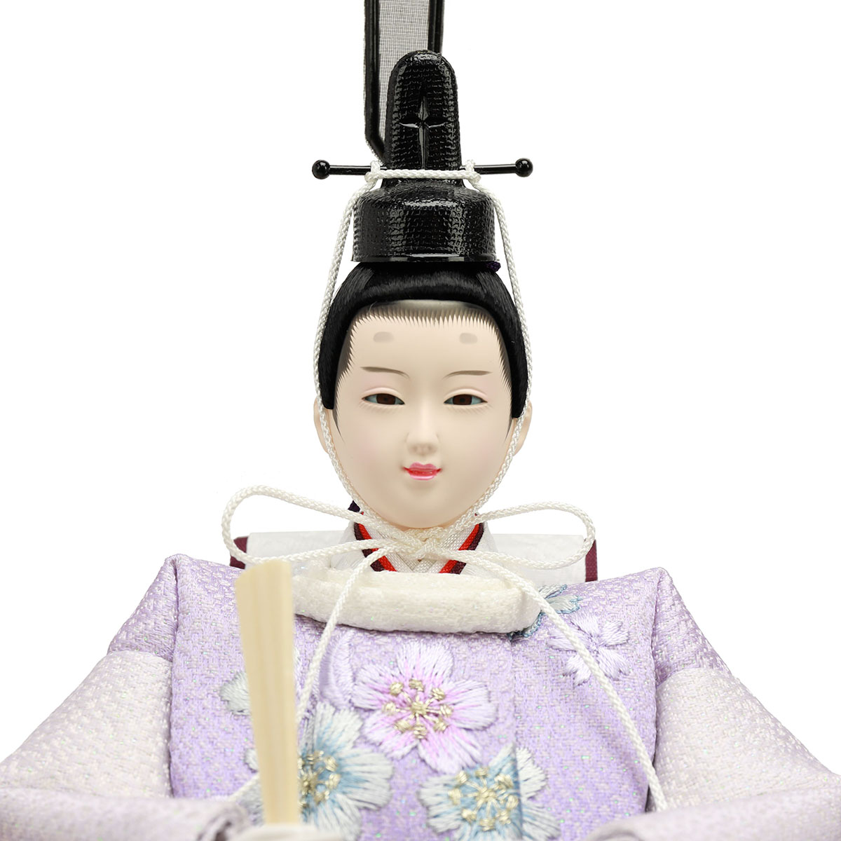 雛人形 親王飾り 恵翠作 衣裳着 芥子親王 刺繍 二曲屏風 焦げ茶飾り台