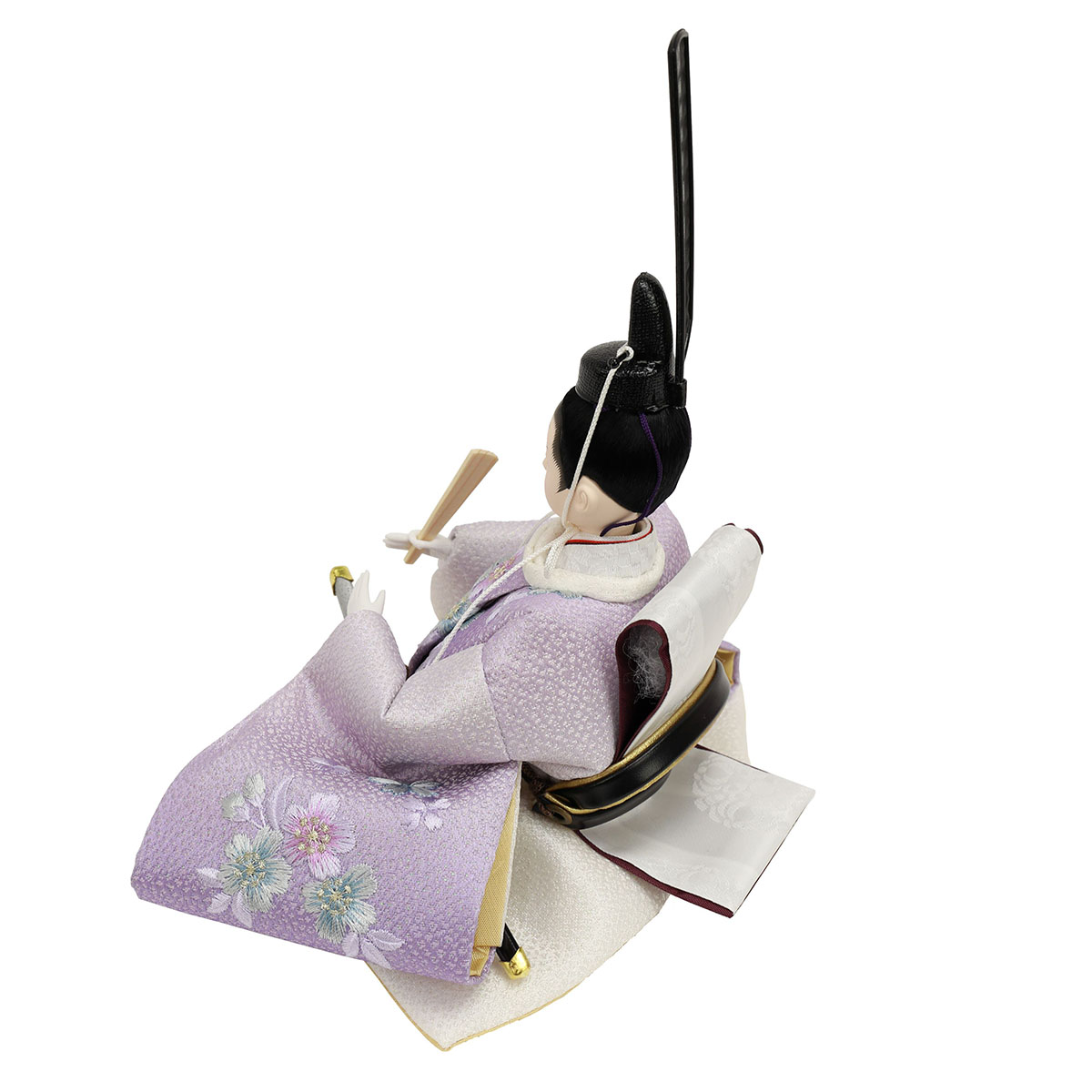 特典付き！ 雛人形 平安豊久作　小芥子 うた　創作雛 親王飾り 雛人形】特大芥子 刺繍(白・青) 草花 親王飾り〈平安豊久作〉[243-034