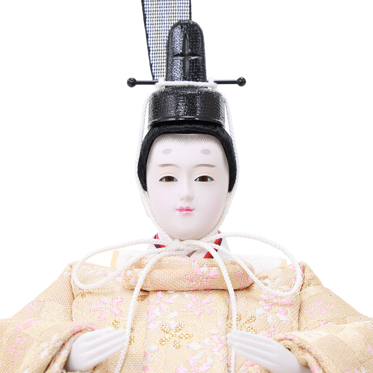 雛人形 親王飾り 紙音 衣裳着 柳親王 丸型 円形 白木 木目 竹製飾り台_4