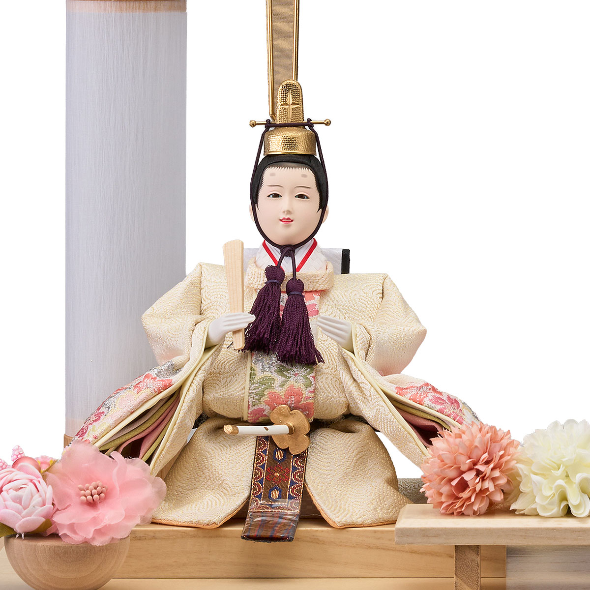 お値下げしました。かぐや雛人形ケース入り かのん 人形ケース 吉藤作 桜刺繍｜雛人形 お雛様 コンパクトで