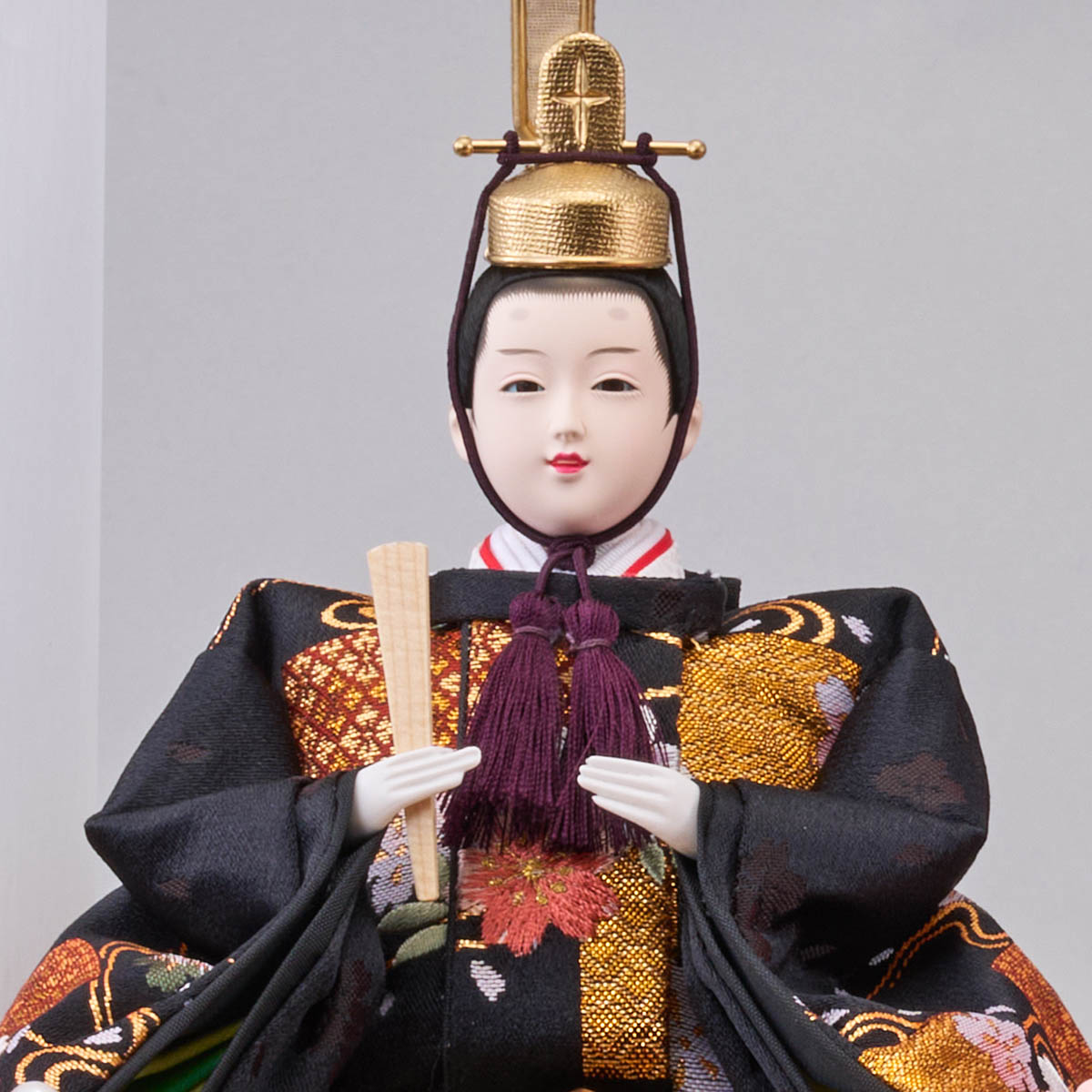 雛人形 ケース飾り 香月 三五親王 桧 刺繍バック アクリルケース