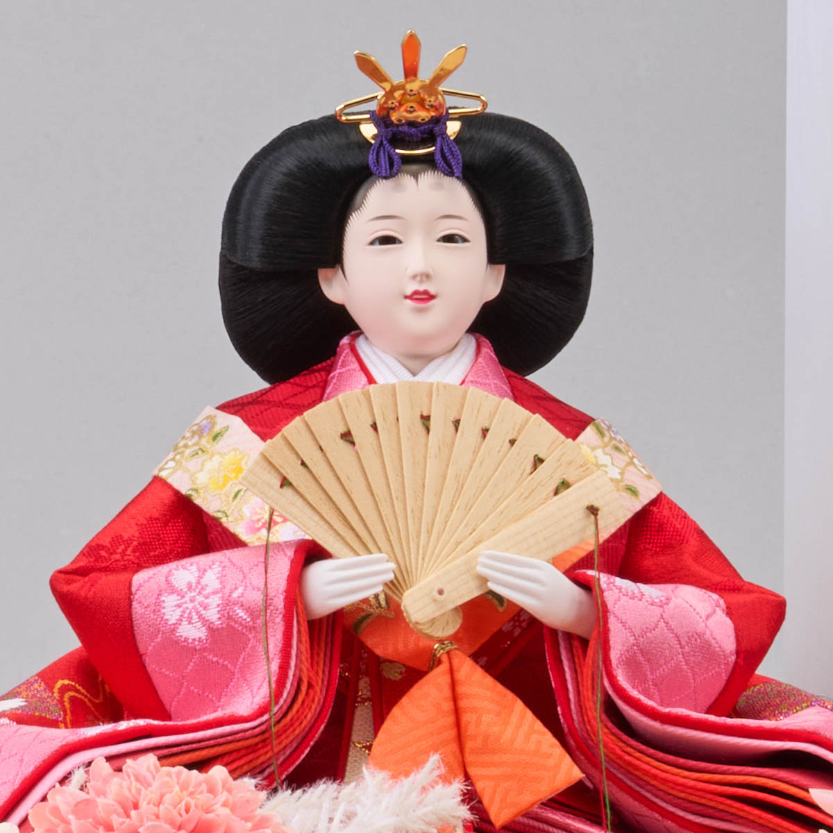 【新品　未使用】 【特価】　金彩刺繍立ち雛親王飾り 刺繍流水桜ぼかし雛丸紋花刺繍金屏風親王飾りの通販～選ばれるお