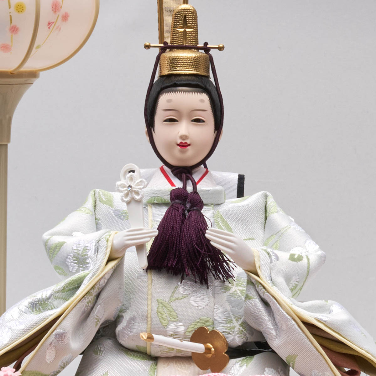 専用ページです　　K15 親王ケース　可愛い　アクリルケース　巾53㎝位 雛人形 ケース飾り つむぎ 小三五親王 うぐいす R型 白に紫