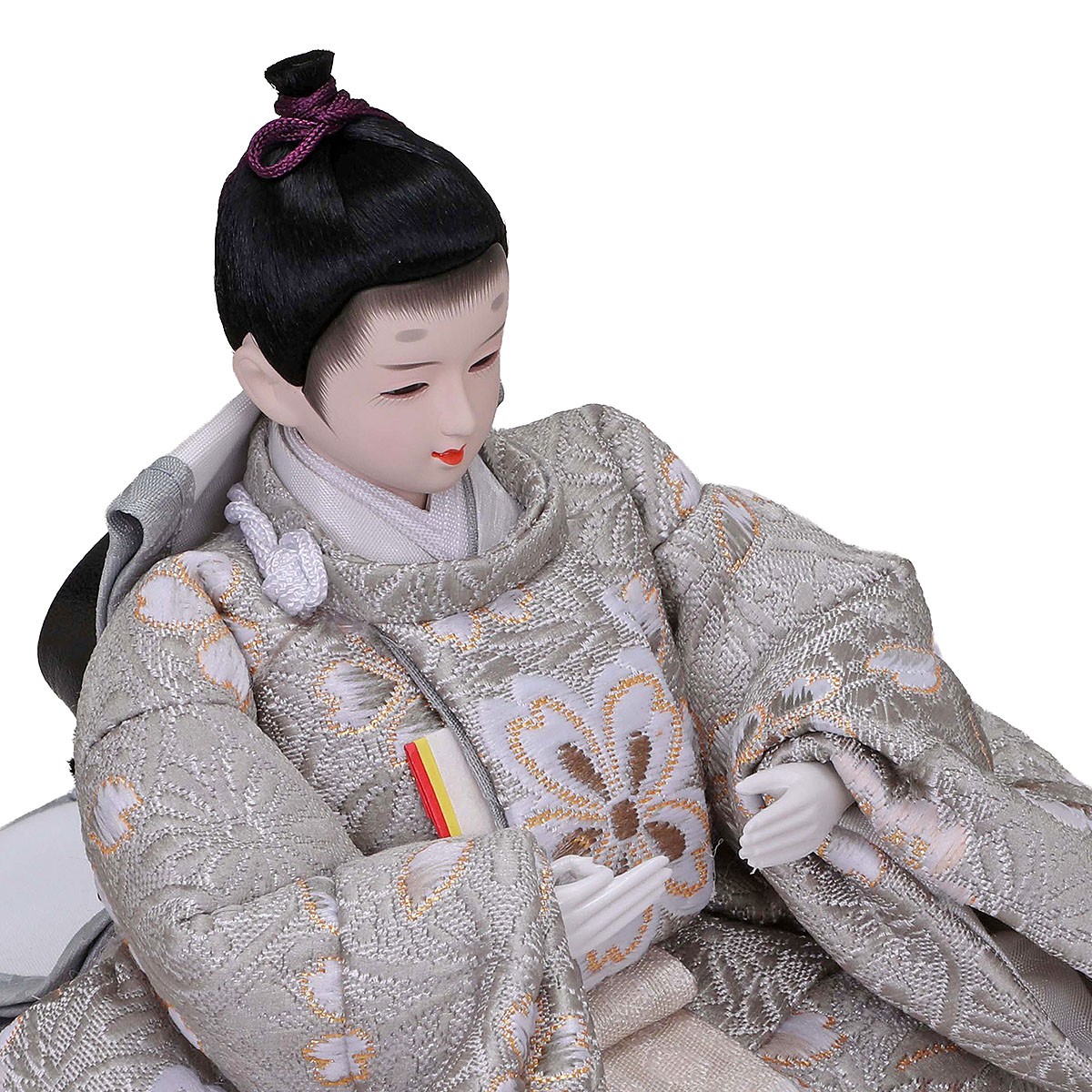 雛人形 親王飾り さな 芥子親王 平飾り モカ 刺繍雪輪桜屏風 平安豊久