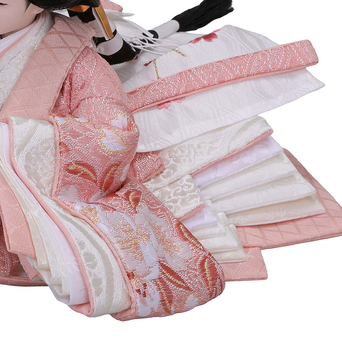 雛人形 親王飾り さな 芥子親王 平飾り モカ 刺繍雪輪桜屏風 平安豊久