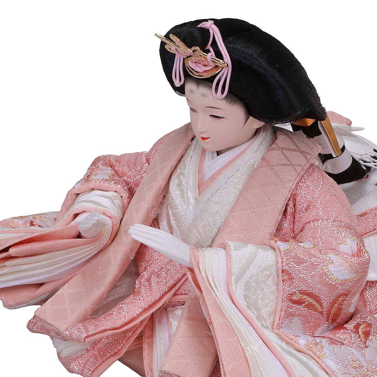 雛人形 親王飾り さな 芥子親王 平飾り モカ 刺繍雪輪桜屏風 平安豊久