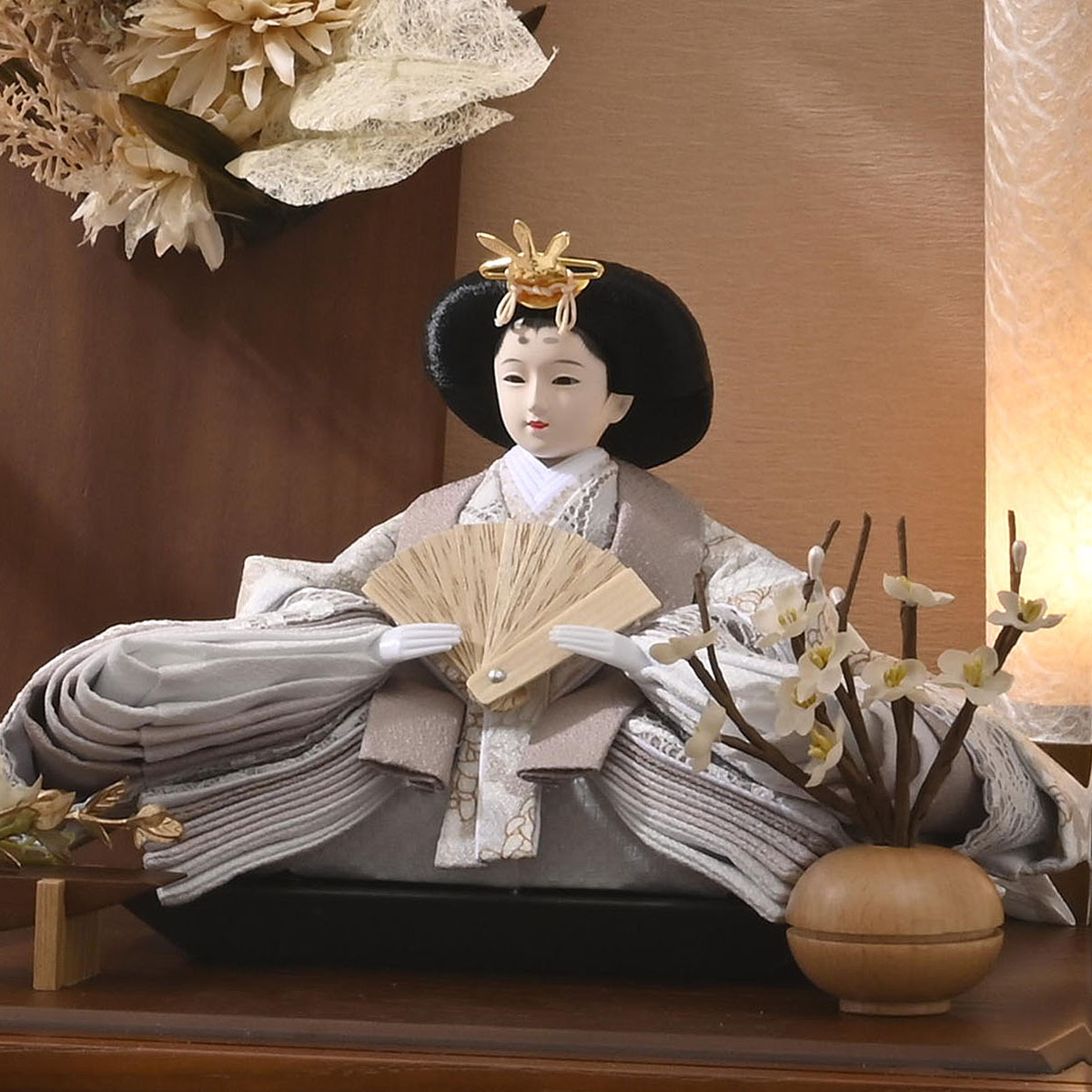 雛人形 ケース飾り アイナ 芥子親王 アートフラワー アクリルケース
