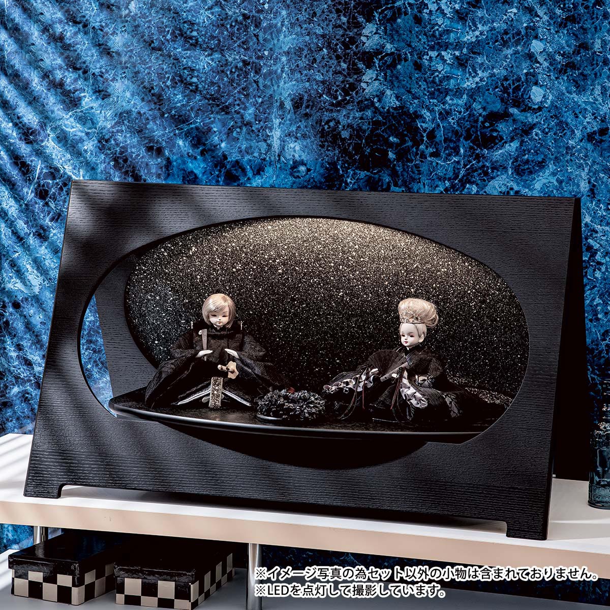 雛人形 親王飾り 鈴木晃隆作 ゴシック 小三五親王揃 LED照明付屏風